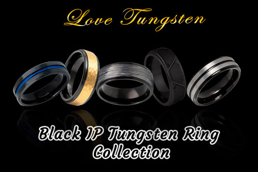 Love Tungsten's Black IP Tungsten Rings Collection