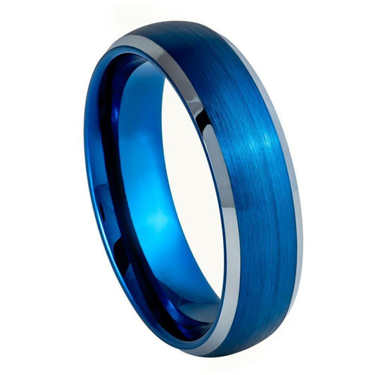 Blue IP Domed Blue IP Tungsten Ring - 6mm - Love Tungsten