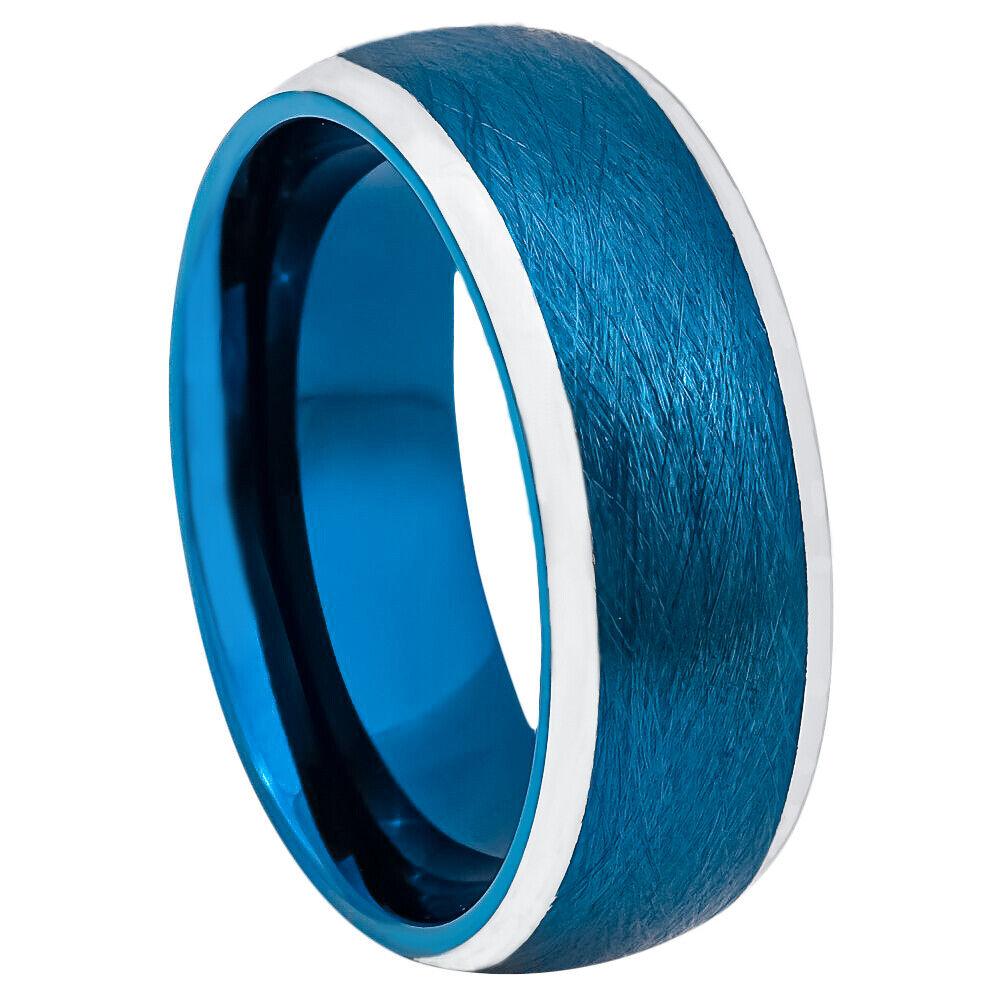 Comfort Blue IP Plated Tungsten Ring - 8mm - Love Tungsten