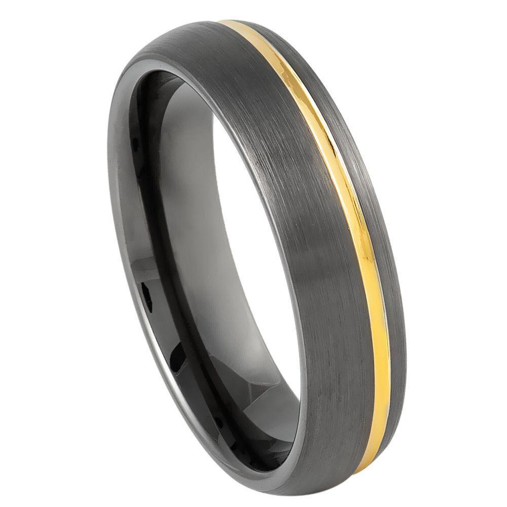 Gun Metal IP Plated Brushed Domed Tungsten Ring - 6mm - Love Tungsten